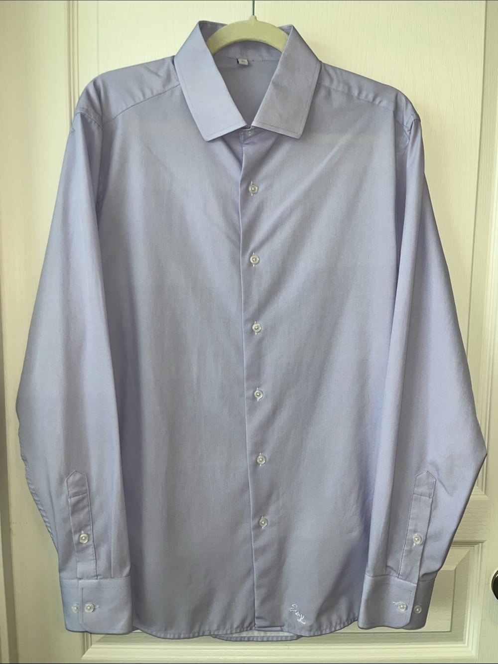 State And Liberty Long-Sleeve Athletic Fit Dress Shirt in Light Purple Large